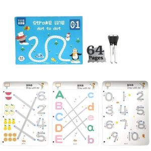 64-Pages Kids Reusable Tracing Workbook